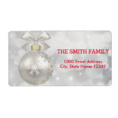 feestdag met witte sneeuw voor kerstmis etiket (Voorkant)