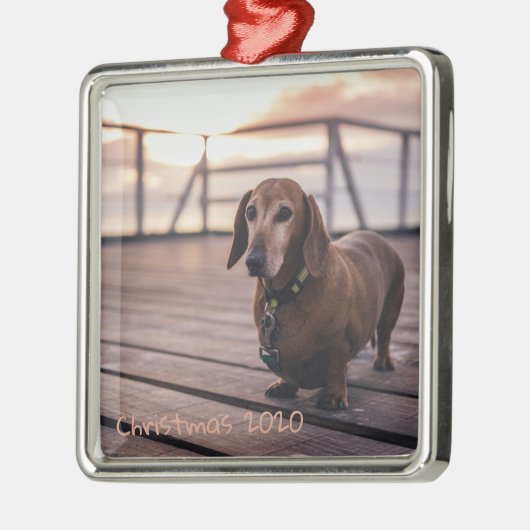 feestdag Pet Dog Dachshund Metalen Ornament (Links)