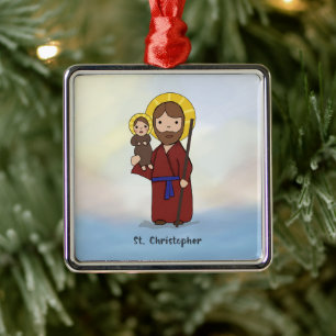 Feestdag Sint-Christoffel Heilige Metalen Ornament