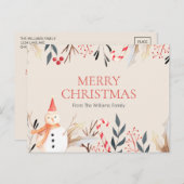 feestdag Snowman Kerstfeestdag Briefkaart (Voorkant / Achterkant)