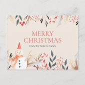 feestdag Snowman Kerstfeestdag Briefkaart (Voorkant)