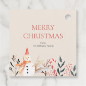 feestdag Snowman Kerstmis Bedankjes Labels (Achterkant)