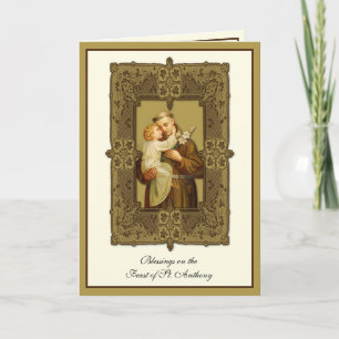 Feestdag St. Antonius Jezus Religieuze Kaart