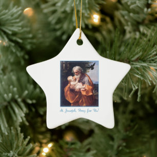 Feestdag van St. Jozef met het kindje Jezus Keramisch Ornament