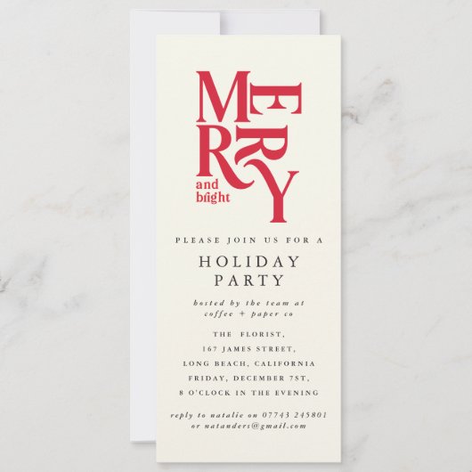 feestdag voor feestdag in roodroos kaart (Voorkant)