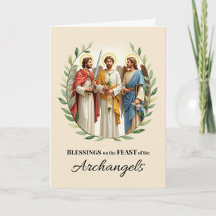 Feestdag Zegeningen van de Aartsengelen Bladkrans Kaart