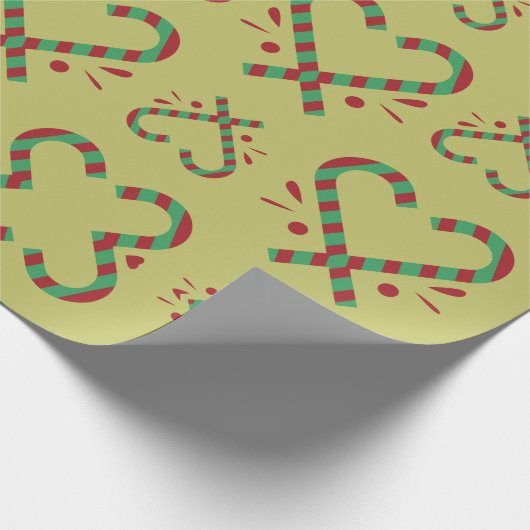 Feestdagen Candy Cane Pattern Wrapping Papier (Hoek)