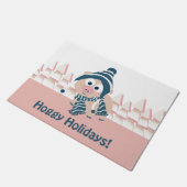Feestdagen! Cute Pink Pig Deurmat (Schuin)
