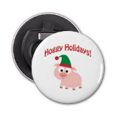 Feestdagen! Elf Pig Button Flesopener (Voorkant)