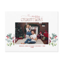 Feestdagen Greenery Foto Roos Gold Merry Kerstmis