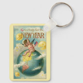  Feestdagen, groeten voor het nieuwjaar Sleutelhanger (Achterkant)