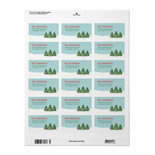 Feestdagen in de winter etiket (Full Sheet)