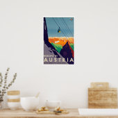 Feestdagen in Oostenrijk Gondola Lift Alps Poster (Keuken)