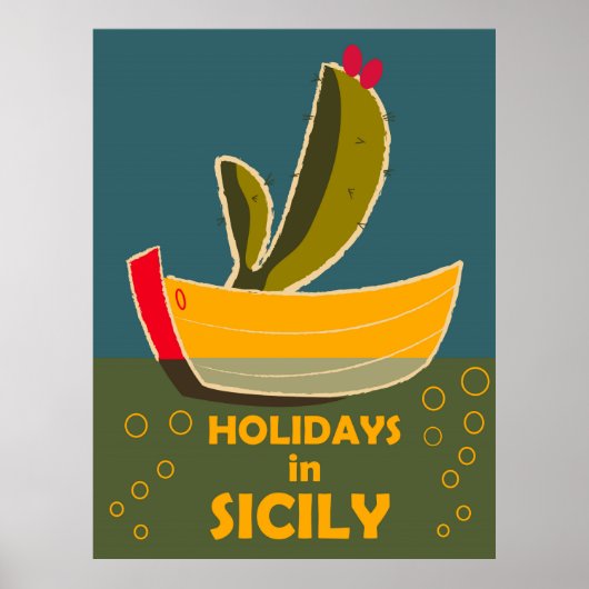 Feestdagen in Sicilië, Italië, oud Poster (Voorkant)
