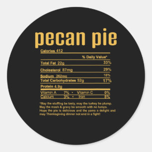 Feestdagen Kerst Pecan Pie Voedingsfeiten Ronde Sticker