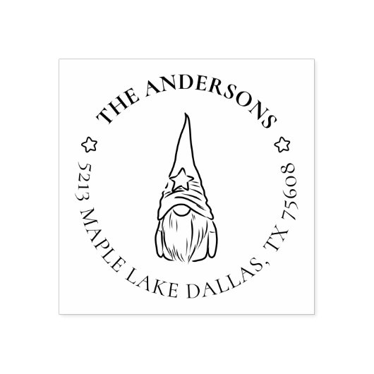 Feestdagen kerstgrint familieadres 	rubberstempel (Afrduk)