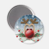 Feestdagen Kerstwinter rendierwinter Magneet (Voorkant / Achterkant)