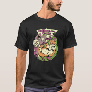 Feestdagen Komen Aan (Luie Kat) T-shirt
