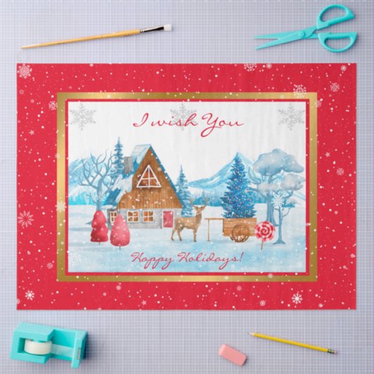 Feestdagen landschap aanpassen tissuepapier (Craft)