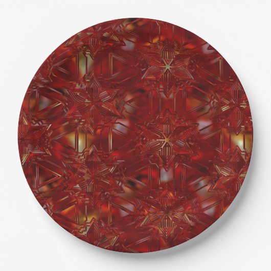 Feestdagen met kerstrode patroonluxe papieren bordje (Voorkant)