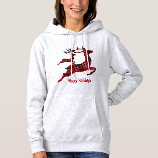 Feestdagen met kerstrode renrendieren hoodie (Voorkant)