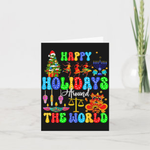 Feestdagen Rond de Wereld Kerstmis Hanukkah Kwanza Kaart