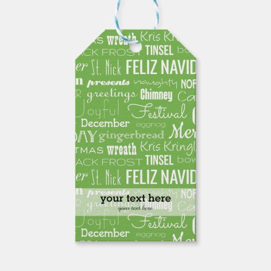 Feestdagen Seizoensschilderij Cadeaulabel (Voorkant)