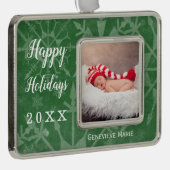 Feestdagen Snowflake Keepomwille Jaar Foto Verzilverd Kader Ornament (Rechts)