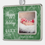 Feestdagen Snowflake Keepomwille Jaar Foto Verzilverd Kader Ornament (Links)