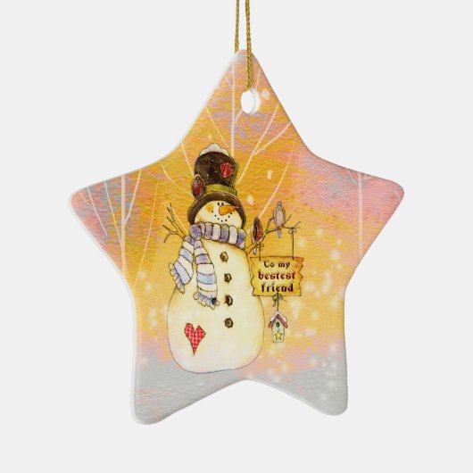 Feestdagen - Snowman in Star Ornament (Rechts)