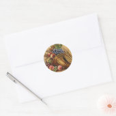  feestdagen, Thanksgiving, oogst en pelgrim Ronde Sticker (Envelop)