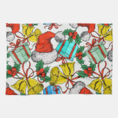 Feestdagen voor kerstcadeautjes Roodkerstkerstkers Theedoek (Horizontaal)