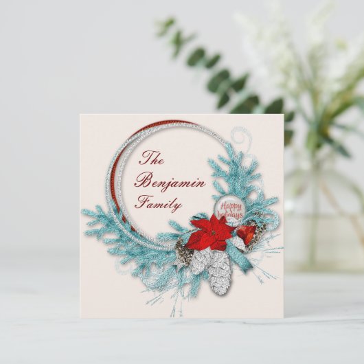 Feestdagen voor kerstfamilie Wreated Custom Feestdagenkaart (Staand voorkant)