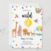 Feestdier 1e Verjaardag uitnodiging (Voorkant)