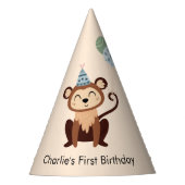 Feestdier Aap met ballonnen, Verjaardag Feesthoedjes (Voorkant)