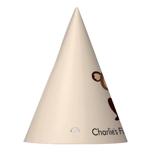 Feestdier Aap met ballonnen, Verjaardag Feesthoedjes (Links)