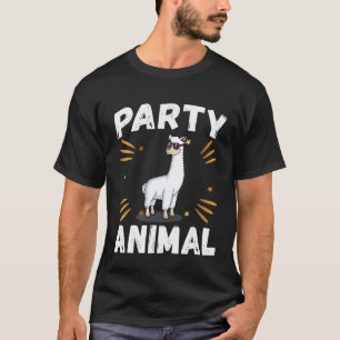Feestdier Lama Verjaardag Cool Crew Thema Feest T-shirt