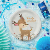 Feestdier, Rendier & Hart Liefde Modern Papieren Bordje (Feest)
