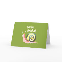 Feestdier slakken wenskaart (groen)