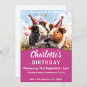 Feestdieren - 2 Cavia's Verjaardagsfeest Kaart (Voorkant / Achterkant)