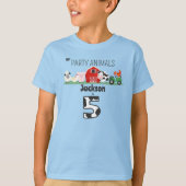Feestdieren 5e Verjaardag Boerderij T-shirt (Voorkant)