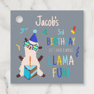 Feestdieren Lama Verjaardagsjongens Grijs Bedankjes Labels