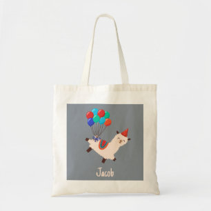 Feestdieren Lama Verjaardagsjongens Grijs Tote Bag