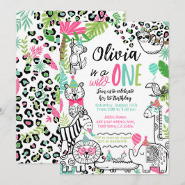 Feestdieren, Oerwoud Safari 1e Verjaardag Kaart