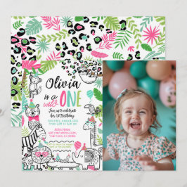 Feestdieren, Oerwoud Safari 1e Verjaardag Kaart