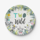 Feestdieren Safari Twee Wilde Jongen Verjaardagsfe Papieren Bordje (Voorkant)