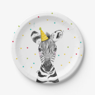 Feestdieren Safari Wild One Zebra dierentuin Birth Papieren Bordje