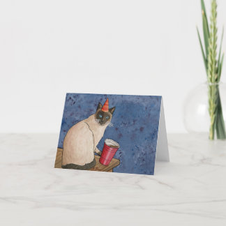 Feestdieren: Siamese Cat Kaart 4"x5.6"