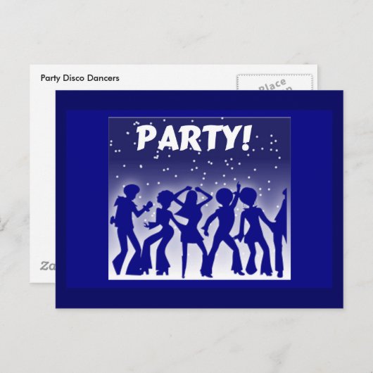 Feestdisco dansers uitnodiging briefkaart (Voorkant / Achterkant)