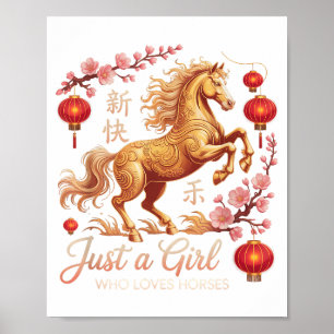 Feestelijk 2026 Gewoon meisje dat van paarden houd Poster
